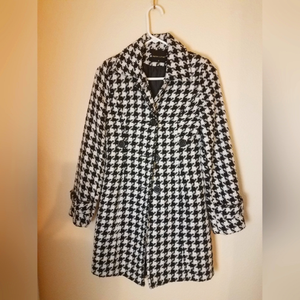 Houndstooth wool jacket